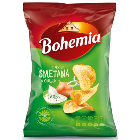detail Bohemia chips Smetana a cibule 60g x 18