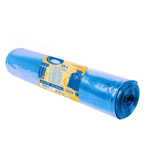 Pytel na odpadky (LDPE) ECONOMY light modrý 70 x 110 cm 120L [25 ks] - 69740
