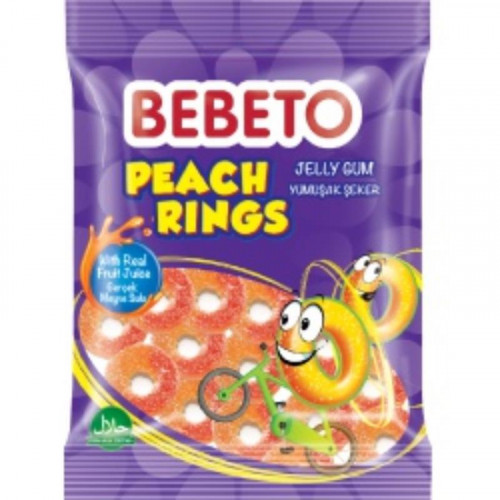 Bebeto 80g Želé Peach Rings