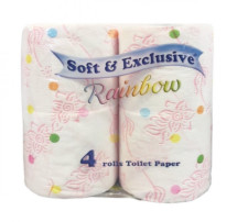 Toaletní papír soft exclusiv Rainbow- 4ks, růžový, 2vrstvý