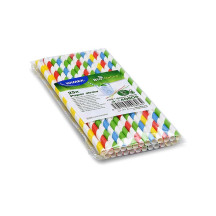 40806 - Slámka papírová Spirála barevný mix O6mm x 20cm [25 ks]