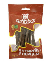 Fishfood 30g sušené kousky filetů z modráka, solené s chilli