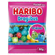detail Haribo 80g Dragibus