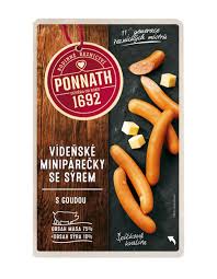 detail Ponnath Vídeňské minipárečky se sýrem 200g