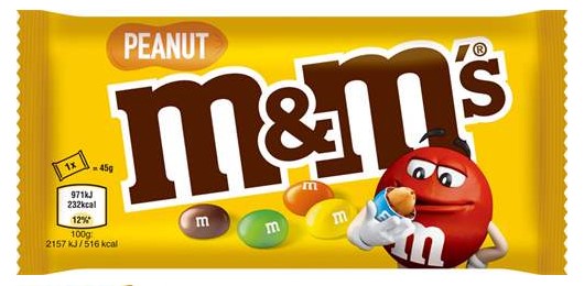 detail Bonb M&M’s Peanut 45g – 36ks/kart