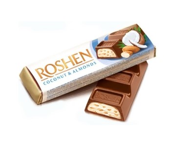 detail Roshen Čok.tyčinka 38g Coconut & Almonds - 30ks/kart