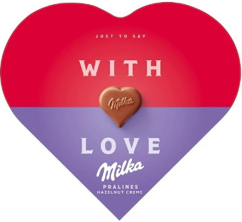 detail Milka srdce 44g with love - 12ks/kart