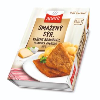 detail Apetit Smažený sýr, vařené brambory, tatarská omáčka 390g