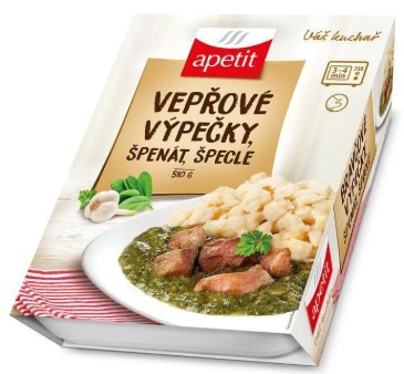 detail Apetit Vepřové výpečky, špenát, špecle 510g
