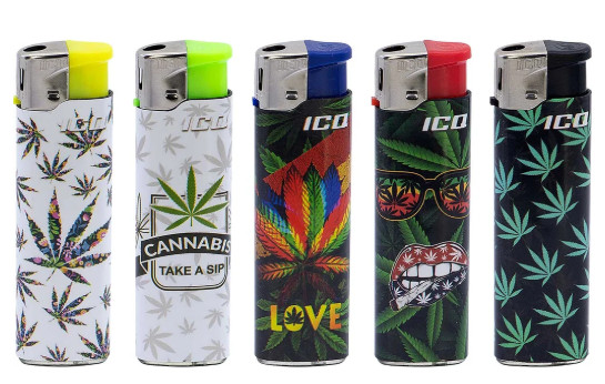 chi tiết ALZZIN-32492 Zapalovač ICQ X5 Cannabis-50/BAL