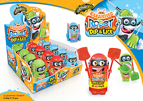detail JB CLEANING ROBOT – 2x lízátko s práškem 40g x 12