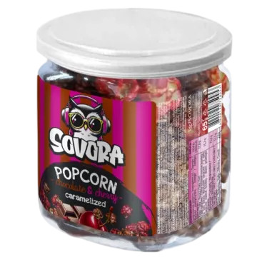 chi tiết Sovora Popcorn tube 70g Cherry & Chocolate
