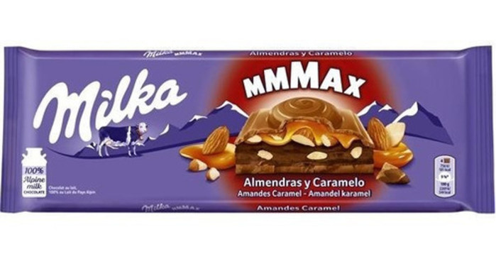 chi tiết Milka 300g Almonds Caramel - 12ks/kart