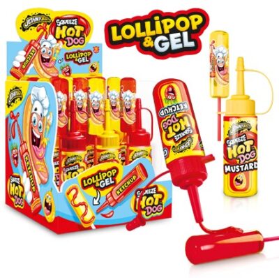 chi tiết JB HOT DOG SQUEEZE – lízátko + gel 80g x 12