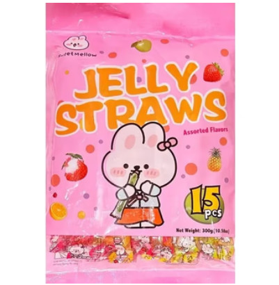 detail Jelly Straws 300g Assorted pink
