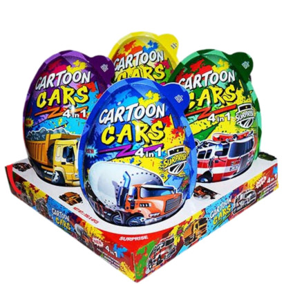 chi tiết Vajíčko SUPER BIG CARTOON CARS plastic eggs 20gx4