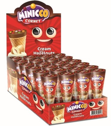 detail Minicco oplatka - kornoutek s lískooříškovou náplní 25g x 24ks