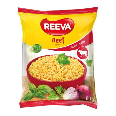 chi tiết Reeva instantní nudle 60g x 60 hovězí