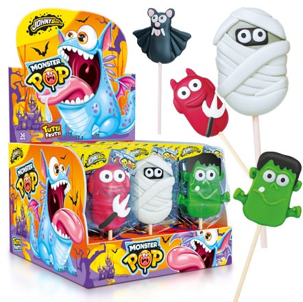 detail JB MONSTER POP – strašidelná balená lízátka 35g x 36