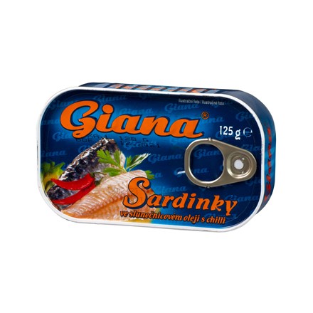 detail Giana Sardinky 125g - v oleji s chilli