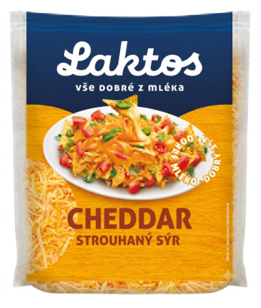 detail Laktos Cheddar strouhaný sýr 50% 150g