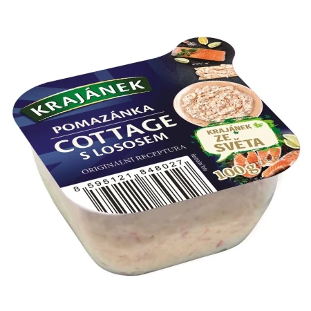 detail Krajánek pomazánka cottage s Lososem 100g
