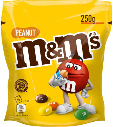 detail Bonb M&M's Peanut 250g - 27ks/kart