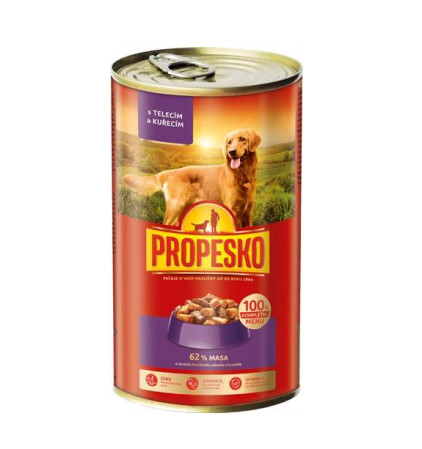chi tiết Propesko kousky 1,24kg telecí+kuřecí v omáčce pro pes