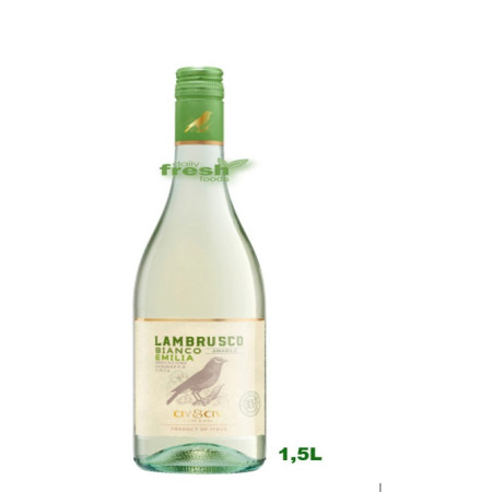 chi tiết Lambrusco uccelino del emilia 1,5L Bianco