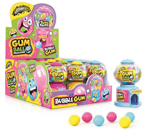 detail JB GUM BALL MACHINE – hračka + žvýkačky 30g x 12