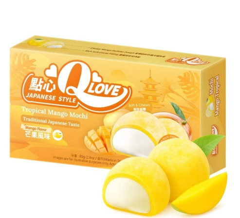 detail Mochi QLove 80g Tropical Mango