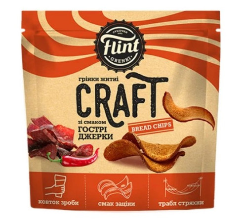 detail Flint Craft Žitné vlnky Pálivé Jerky 90g (1/8kus)