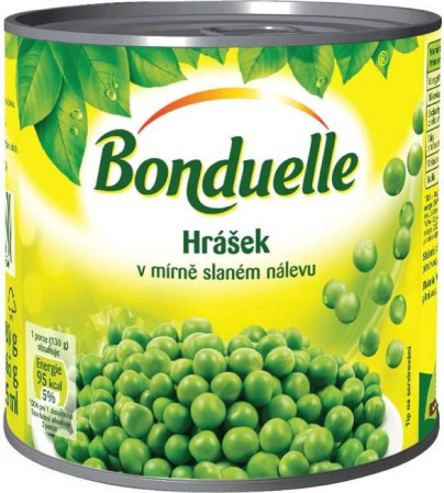 detail Bonduelle 400g Hrášek mírně slaný nálev