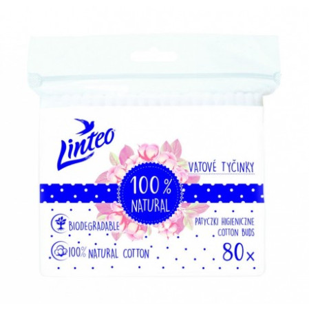detail Linteo Papírové vatové tyčinky 80ks sáček