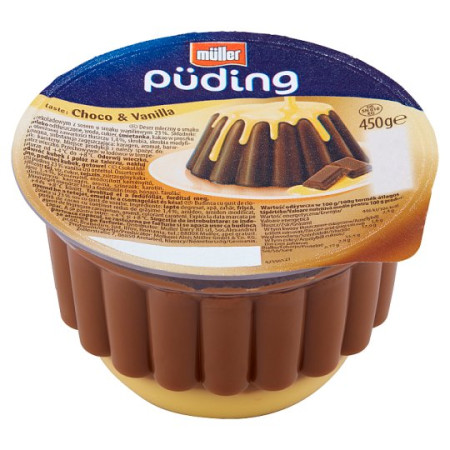detail Muller Puding - puding čokoláda/vanilka 450g
