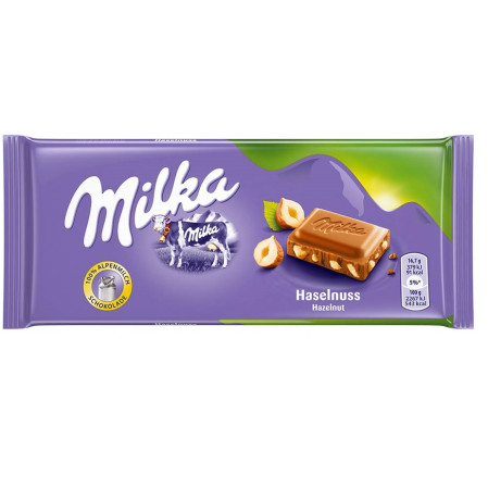 chi tiết Milka 100g Hazelnuts