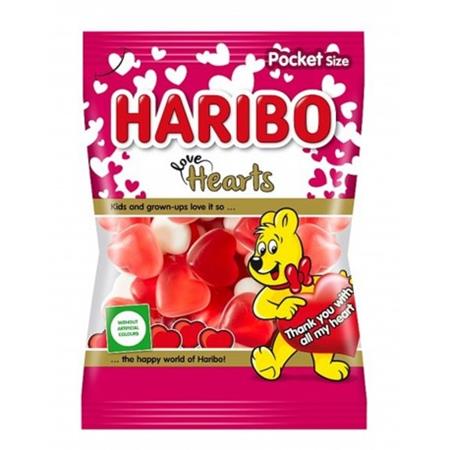 detail Haribo 80g Love Hearts