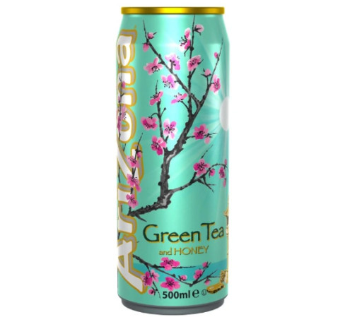 detail AriZona 500ml plech Green Tea with honey