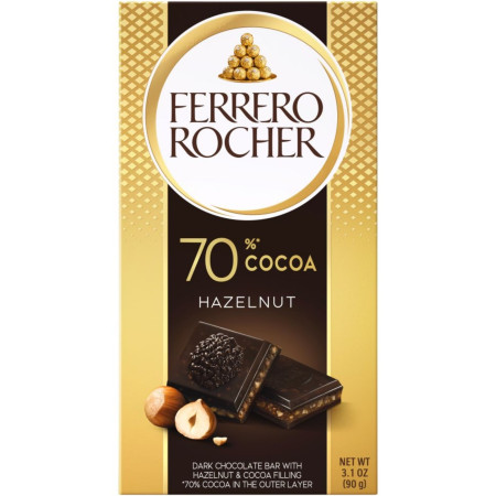 detail Ferrero Rocher 90g 70% Cacao Hazelnut