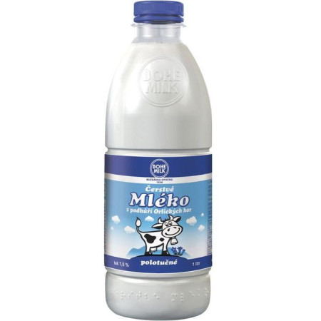 detail BoheMilk 1,5% čerstvé mléko PET 1L