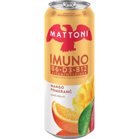 chi tiết Mattoni 500ml plech - Imuno Pomeranč + Mango