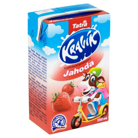 detail Kravik Mléko Jahoda 1,5% 250 ml