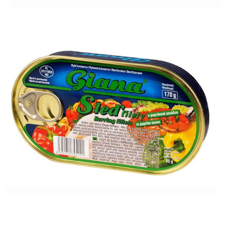 detail Giana Sledi filety 170g v paprikové omáčce