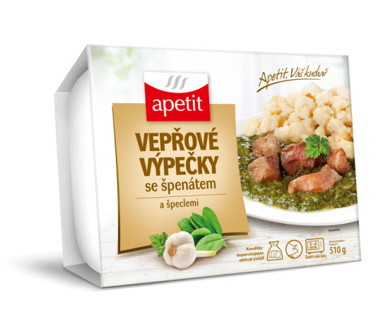 chi tiết Apetit Vepřové výpečky, špenát, špecle 510g