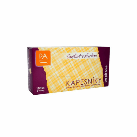 detail Kapesníčky PA BOX 100ks, 3vrstvé, 100% celuloza