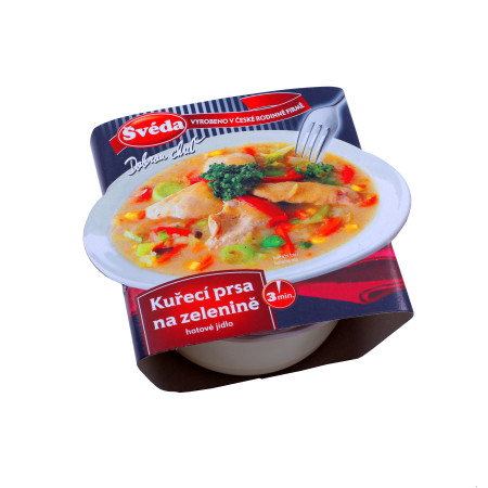 detail Švéda Kuřecí prsa na zelenině 340g