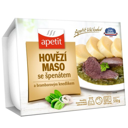 detail Apetit Hovězí maso se špenátem 510g