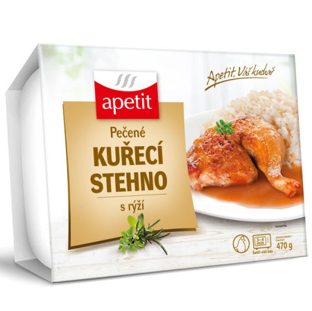 detail Apetit Pečené Kuřecí Stehno s rýží 470g