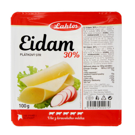 chi tiết Laktos Eidam 30% Plátky 100g
