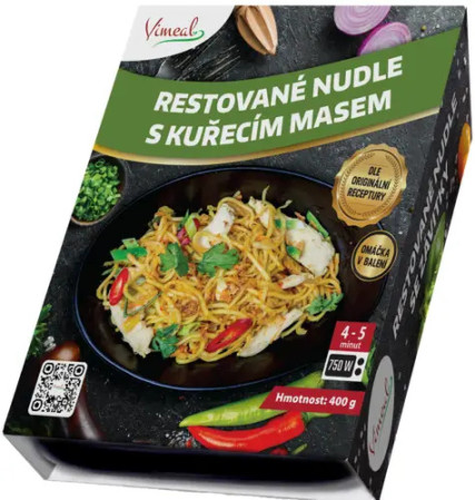 chi tiết VIMEAL Restované nudle s kuřecím řízkem po asijsku 400g